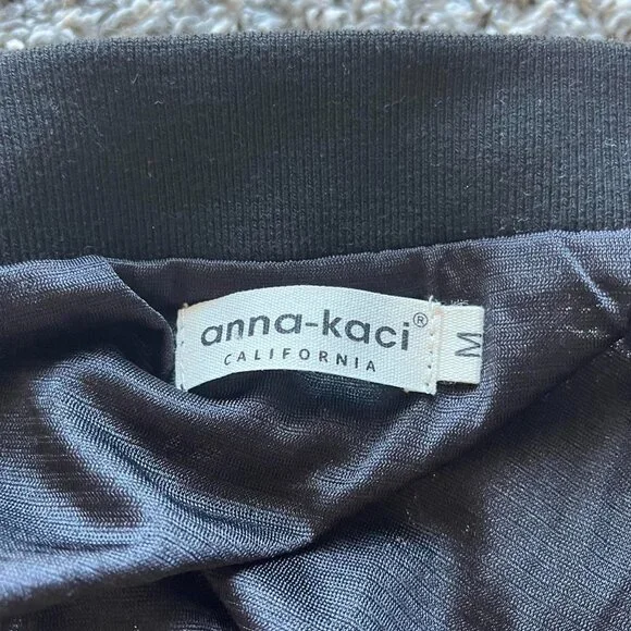 Anna Kaci Black Sequin Bomber Jacket Womens M Shimmery Eclectic Grandma Party - Picture 4 of 7